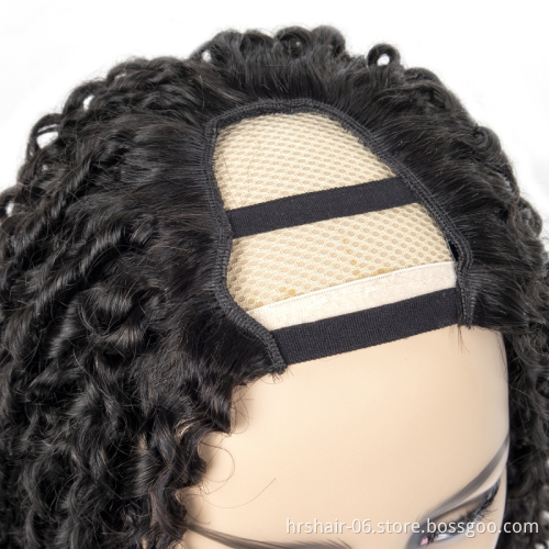 Wholesale 10 180 250 Density 100% Human Hair Brazilian Hair Upart Wigs for Black Woman,Pixie Cut Wig Natural Color